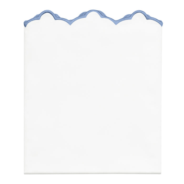 Coastal Blue Scalloped Embroidered Pillowcase Pair