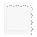 Coastal Blue Scalloped Embroidered Sheet Set (Fitted, Flat, & Pillow Cases)