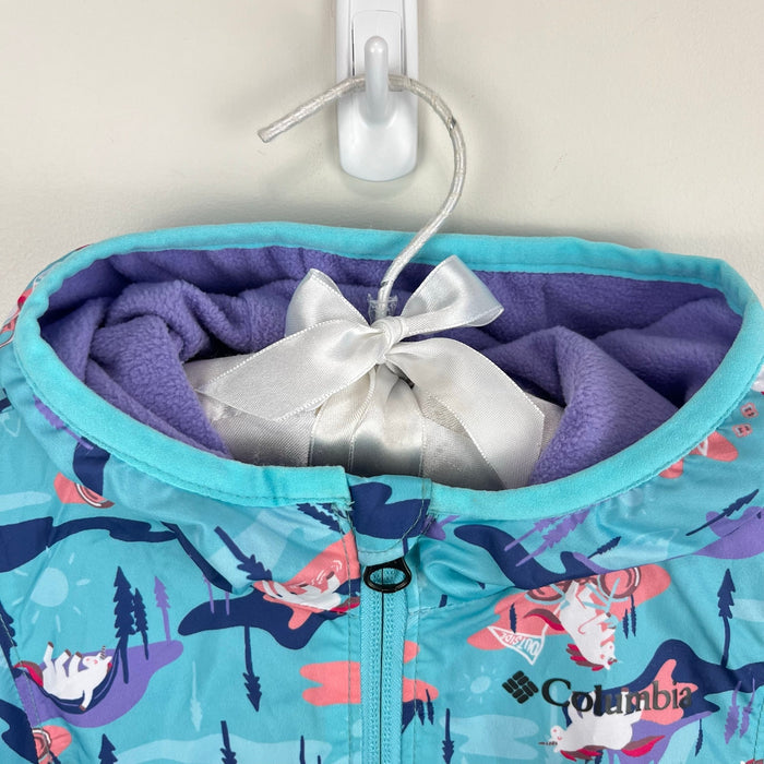 Columbia Mini Pxel Grabber Fleece Lined Wind Jacket Blue Unicorn 6-12 Months