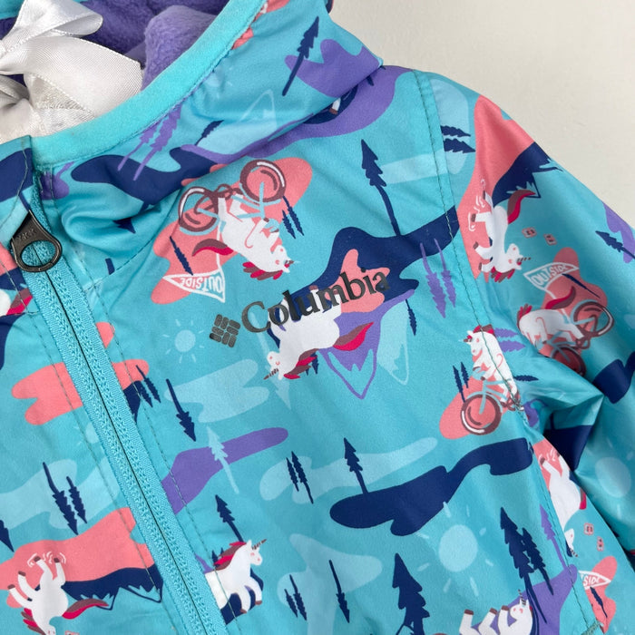 Columbia Mini Pxel Grabber Fleece Lined Wind Jacket Blue Unicorn 6-12 Months