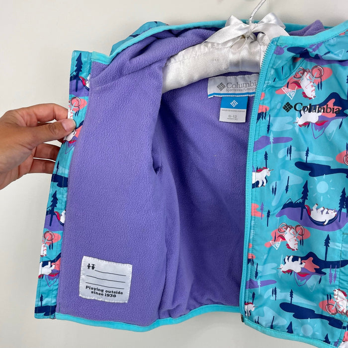 Columbia Mini Pxel Grabber Fleece Lined Wind Jacket Blue Unicorn 6-12 Months