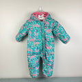Columbia Snuggly Bunny Bunting Down Snow Suit Pink Green Animals 6-12