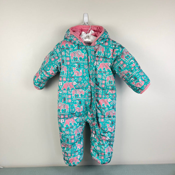 Columbia Snuggly Bunny Bunting Down Snow Suit Pink Green Animals 6-12