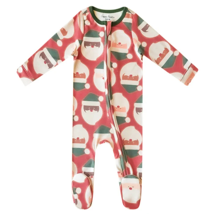 Copper Pearl Claus Zip Up Footie