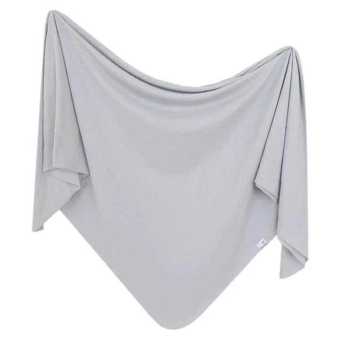 Copper Pearl Knit Swaddle Blanket | Ash Rib