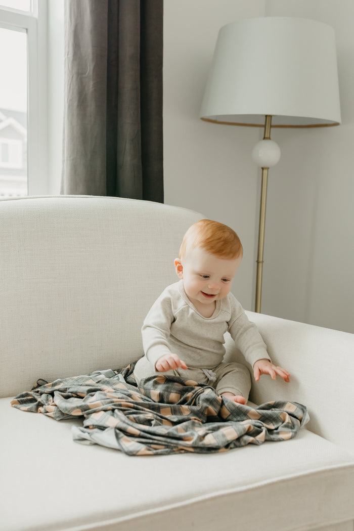 Copper Pearl Knit Swaddle Blanket | Billy