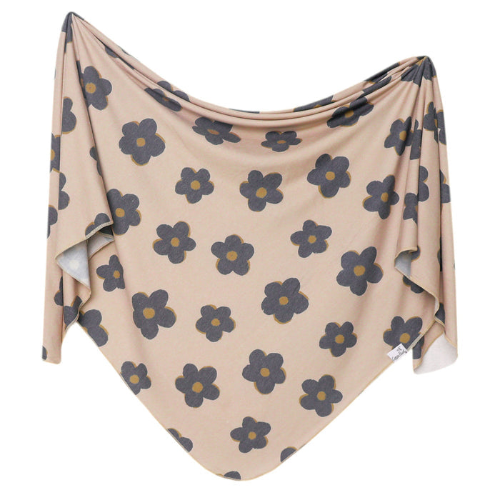 Copper Pearl Knit Swaddle Blanket | Gemma in Tan