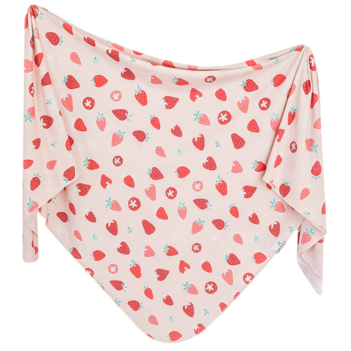 Copper Pearl Knit Swaddle Blanket | Strawberry