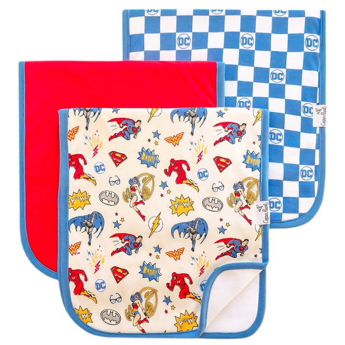 Copper Pearl Premium Burp Cloths | Justice League