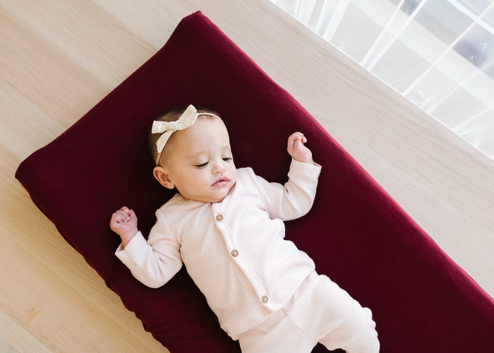 Copper Pearl Premium Knit Diaper Changing Pad Cover | Ruby