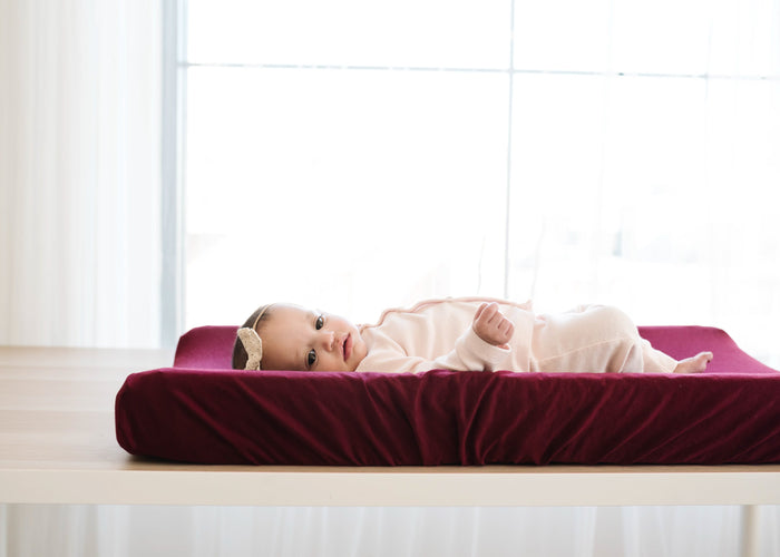 Copper Pearl Premium Knit Diaper Changing Pad Cover | Ruby