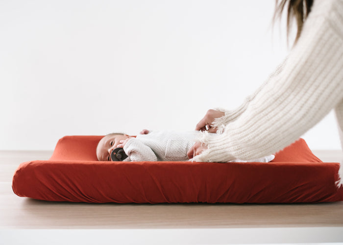 Copper Pearl Premium Knit Diaper Changing Pad Cover | Rust