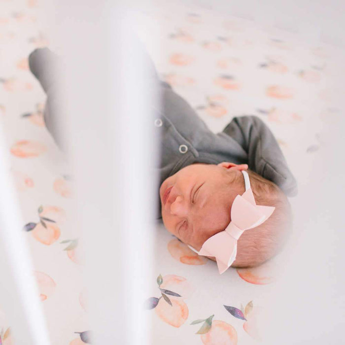 Copper Pearl Premium Knit Fitted Crib Sheet | Caroline