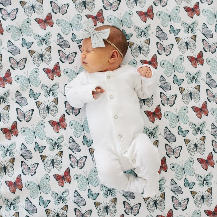 Copper Pearl Premium Knit Fitted Crib Sheet | Dot