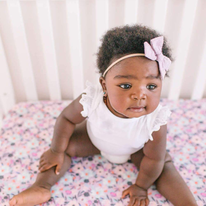 Copper Pearl Premium Knit Fitted Crib Sheet | Morgan