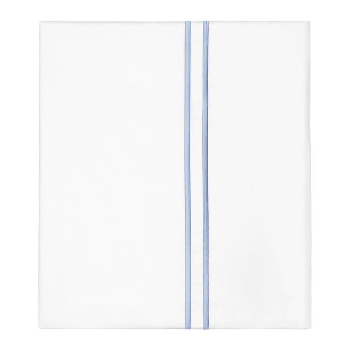Cornflower Blue Lines Embroidered Flat Sheet