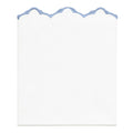 Cornflower Blue Scalloped Embroidered Pillowcase Pair
