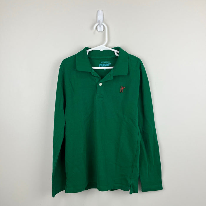 Crewcuts Everyday Long Sleeve Embroidered Bear Polo Shirt 10