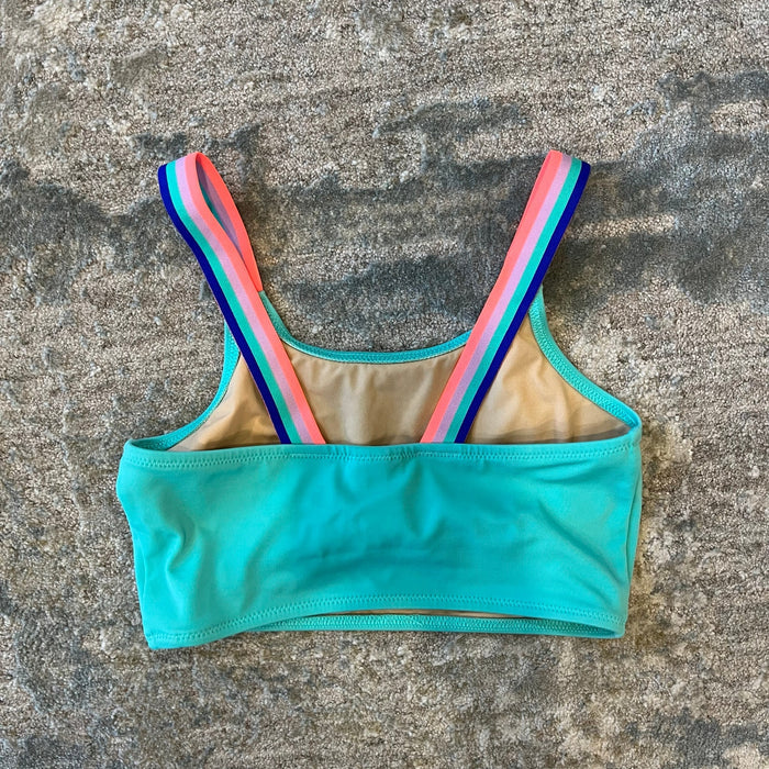 Crewcuts Girls Aqua Ruffle Bikini Swimsuit Set 8