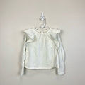 Crewcuts Long Sleeve Ivory Ruffle Top XS 4T/5T
