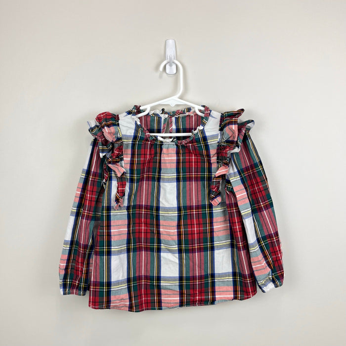 Crewcuts Ruffle Tartan Plaid Blouse 8