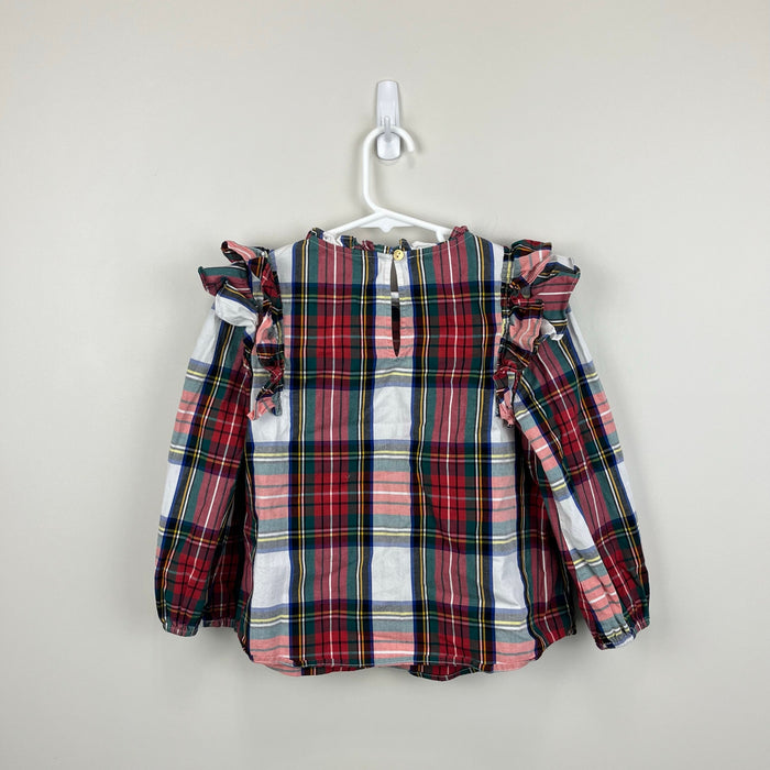Crewcuts Ruffle Tartan Plaid Blouse 8