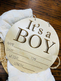 Door Hanger Stat - It's A Boy!