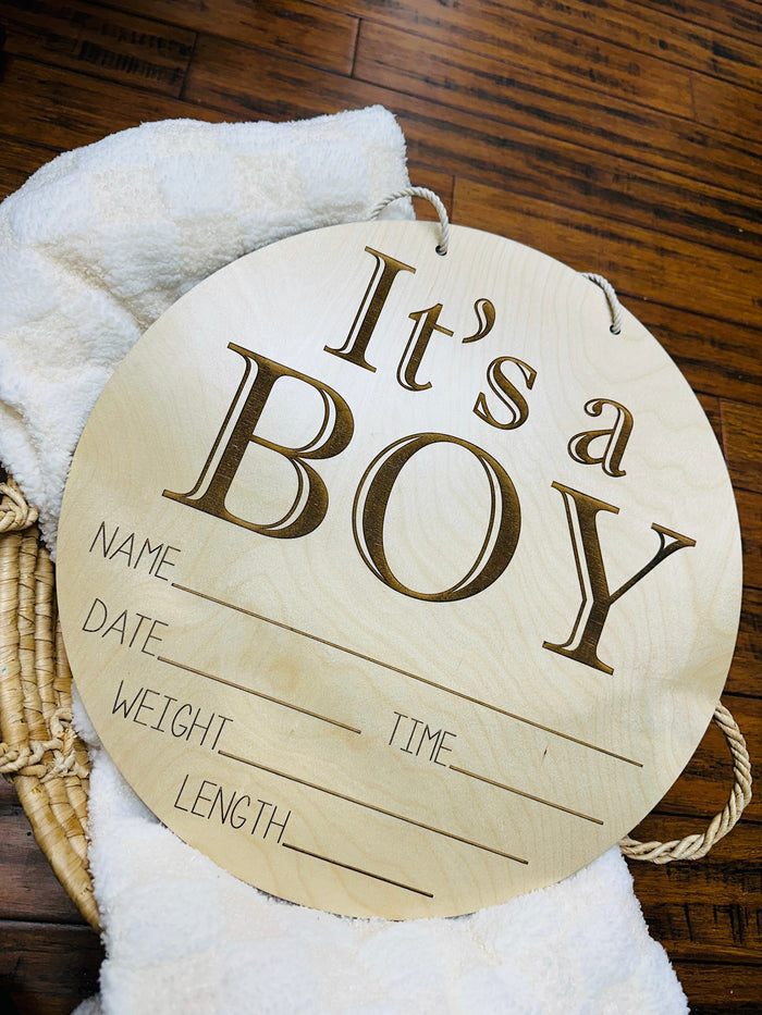Door Hanger Stat - It's A Boy!