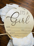 Door Hanger Stat - It's A Girl!