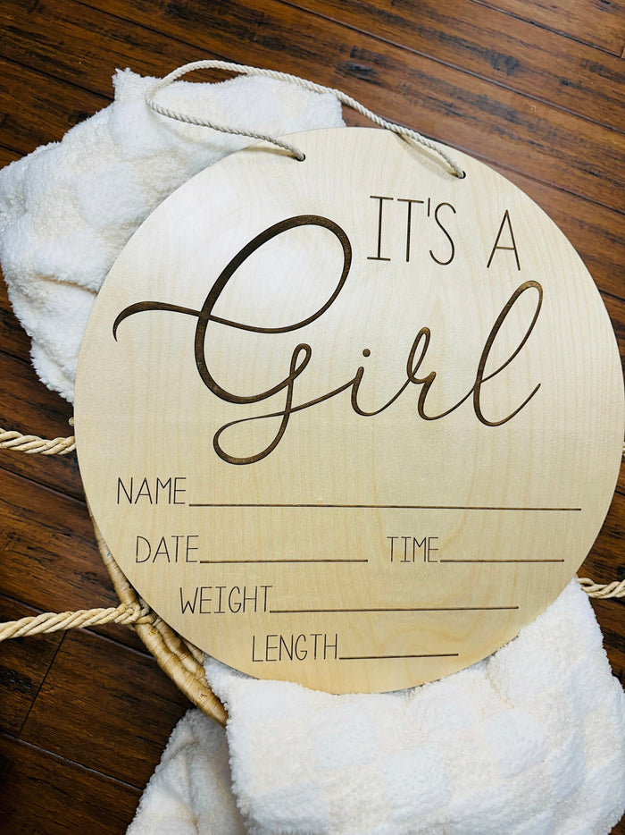 Door Hanger Stat - It's A Girl!