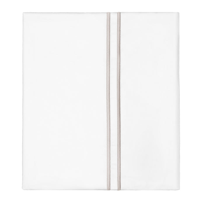 Dove Grey Lines Embroidered Flat Sheet