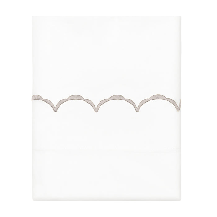 Dove Grey Wavelet Embroidered Pillowcase Pair