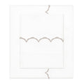 Dove Grey Wavelet Embroidered Sheet Set (Fitted, Flat, & Pillow Cases)