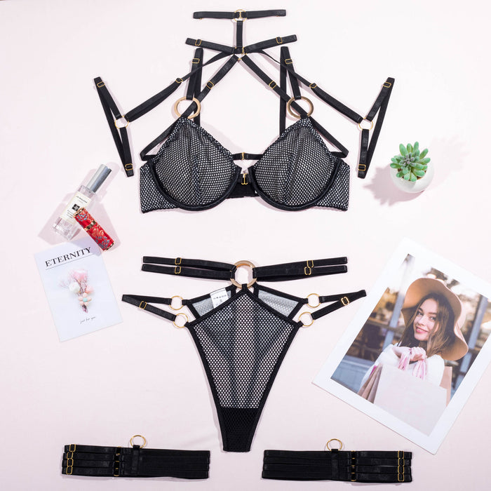 Fashionable Breathable Mesh Women's Lingerie Set (5 Pieces) Mimarta