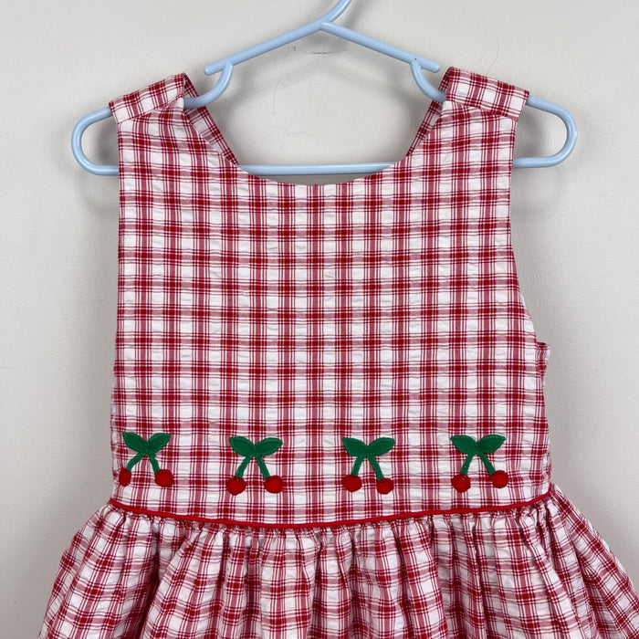Florence Eiseman Sleeveless Red Plaid Cherry Dress 6