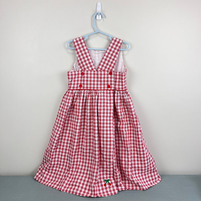 Florence Eiseman Sleeveless Red Plaid Cherry Dress 6
