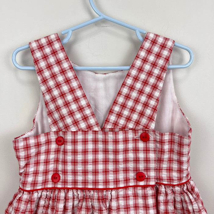 Florence Eiseman Sleeveless Red Plaid Cherry Dress 6