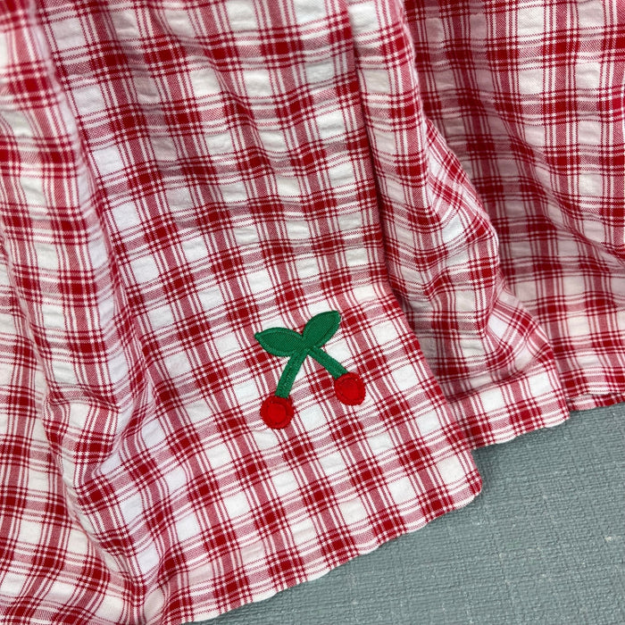 Florence Eiseman Sleeveless Red Plaid Cherry Dress 6