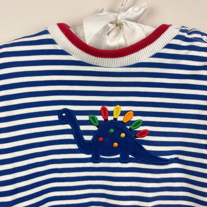 Florence Eiseman Stripe Knit Dinosaur Longall Romper 9 Months