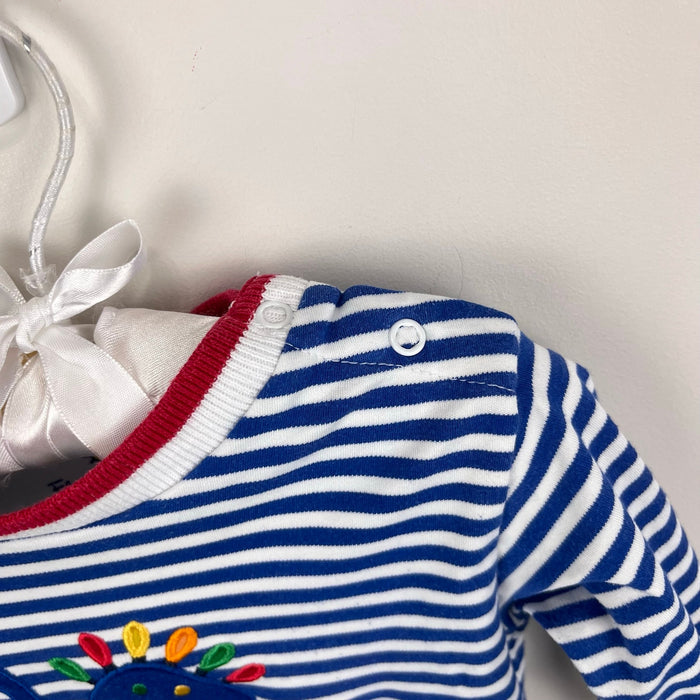 Florence Eiseman Stripe Knit Dinosaur Longall Romper 9 Months