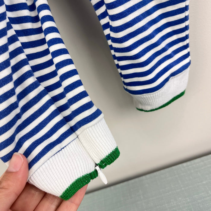 Florence Eiseman Stripe Knit Dinosaur Longall Romper 9 Months