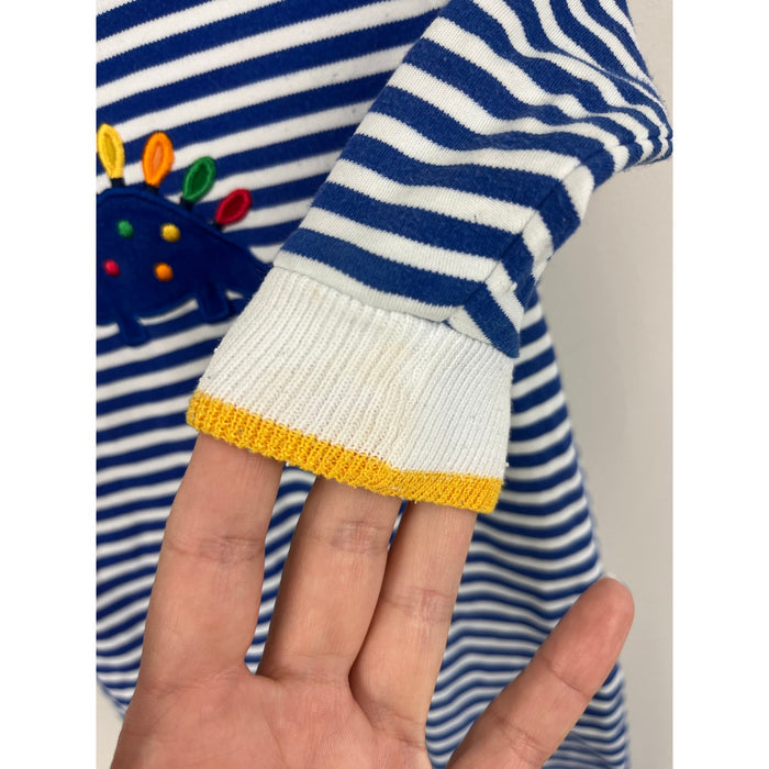 Florence Eiseman Stripe Knit Dinosaur Longall Romper 9 Months