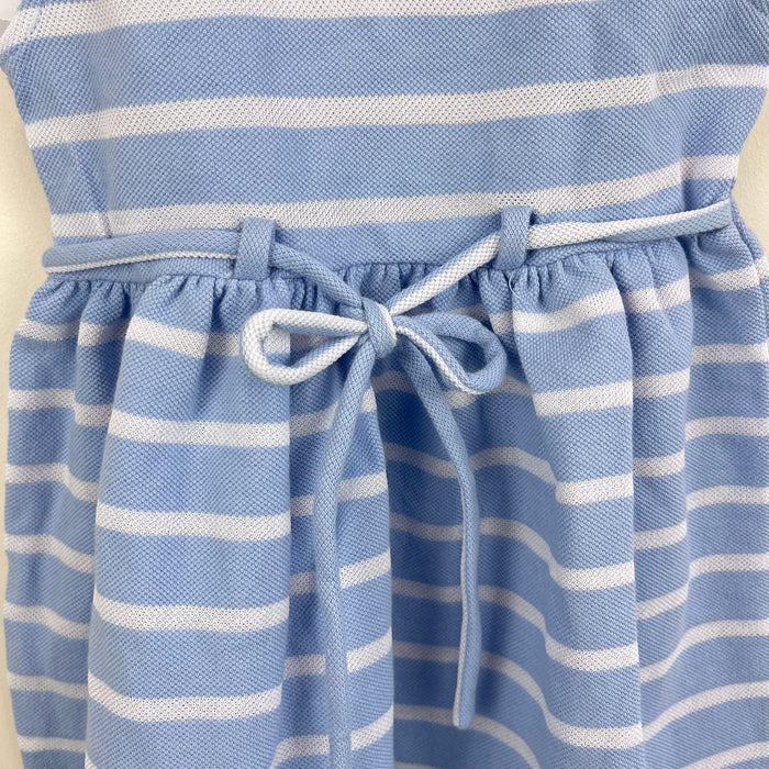 Florence Eiseman Stripe Knit Dress with Basket of Flowers Light Blue White 18 Months NWT