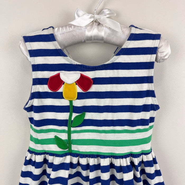 Florence Eiseman Stripe Knit Dress with Flower 4T