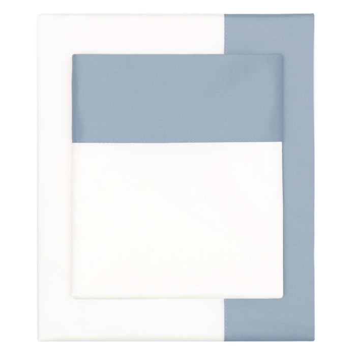 French Blue Border Pillowcase Pair