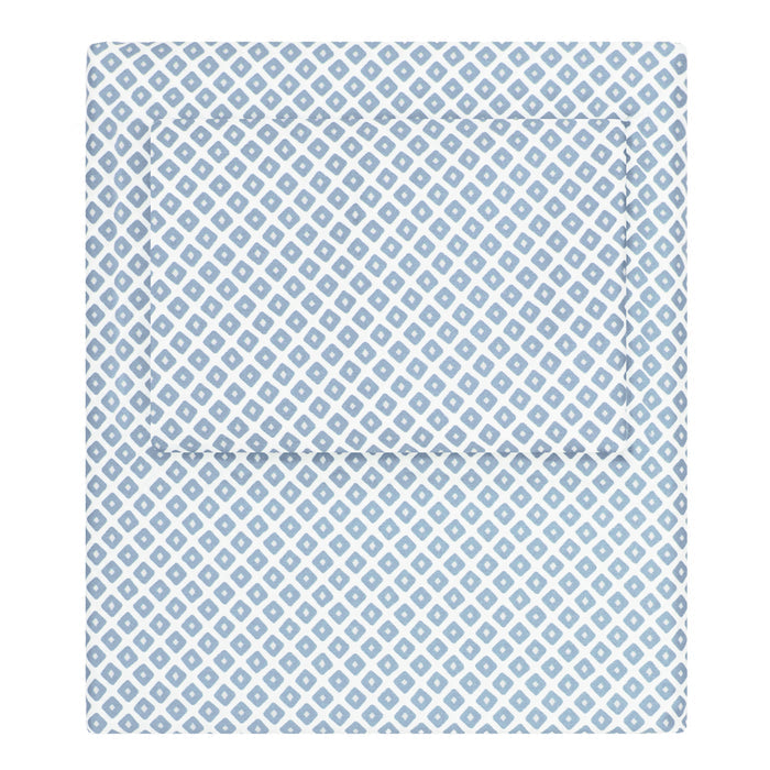 French Blue Diamonds Pillowcase Pair