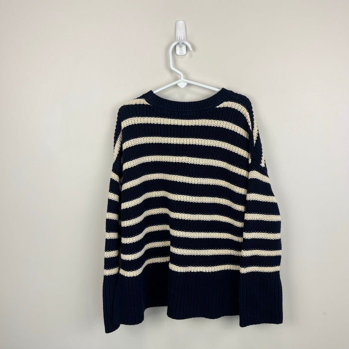 Gap Kids Oversized Sweater Navy Stripe M 8-9
