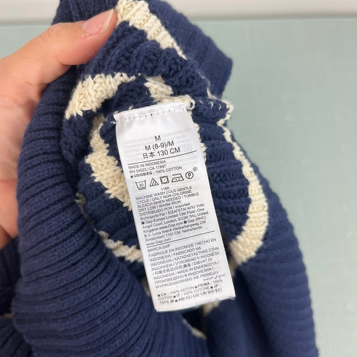 Gap Kids Oversized Sweater Navy Stripe M 8-9