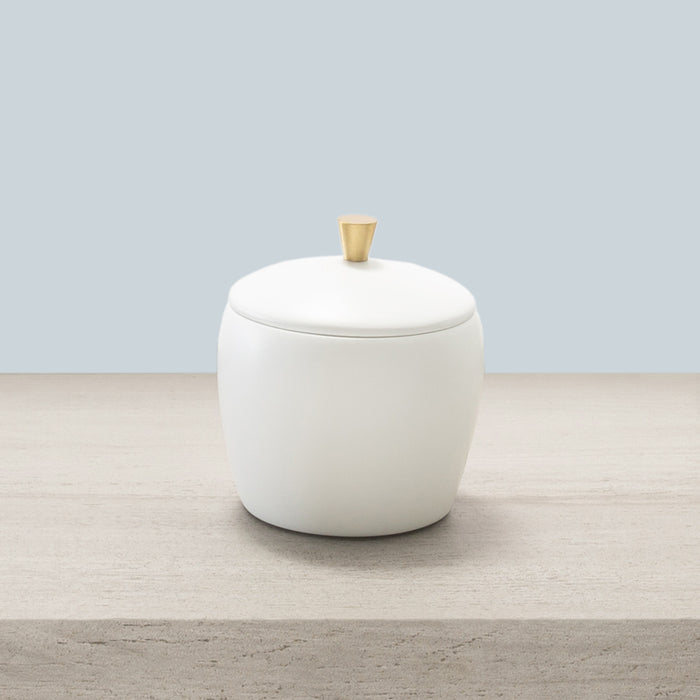 Gold Luna Resin Bath Accessories, Cotton Jar