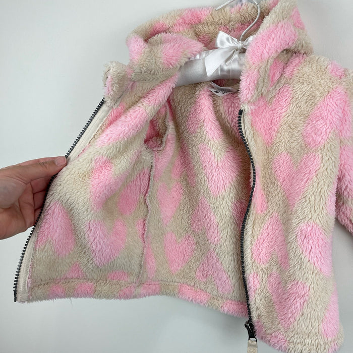 Hanna Andersson Baby Marshmallow Jacket Light Oat Hearts 75 cm 12-18 Months